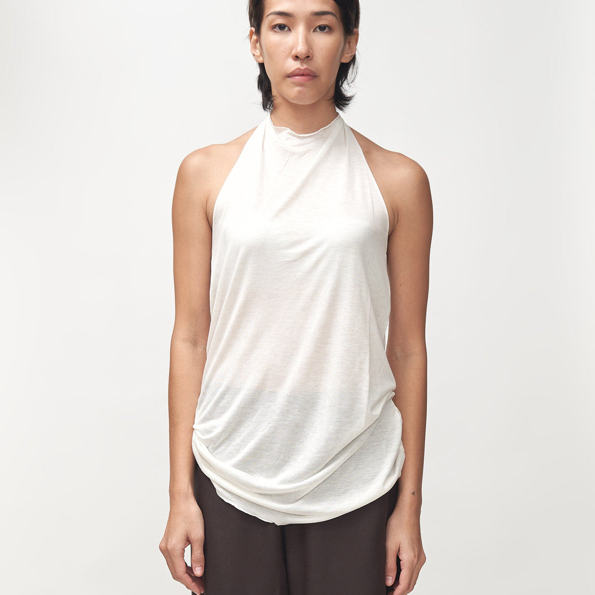 【yo BIOTOP】rayon bare halter neck ホワイト BIOTOP(ビオトープ) / 【yo BIOTOP】halter neck cotton